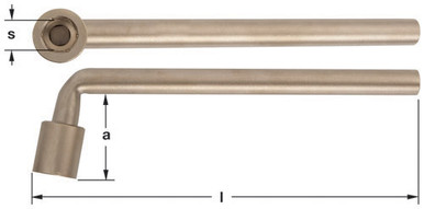 Wrench, Socket, L-Type 8mm - Non-Sparking, Non-Magnetic SL-8
