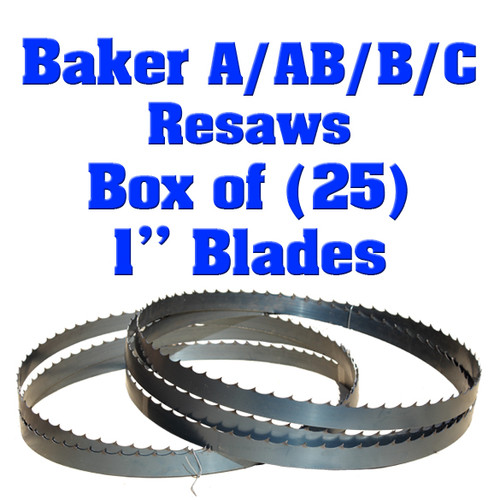 1" blades for Baker A/AB/B/C Resaws Box of 25