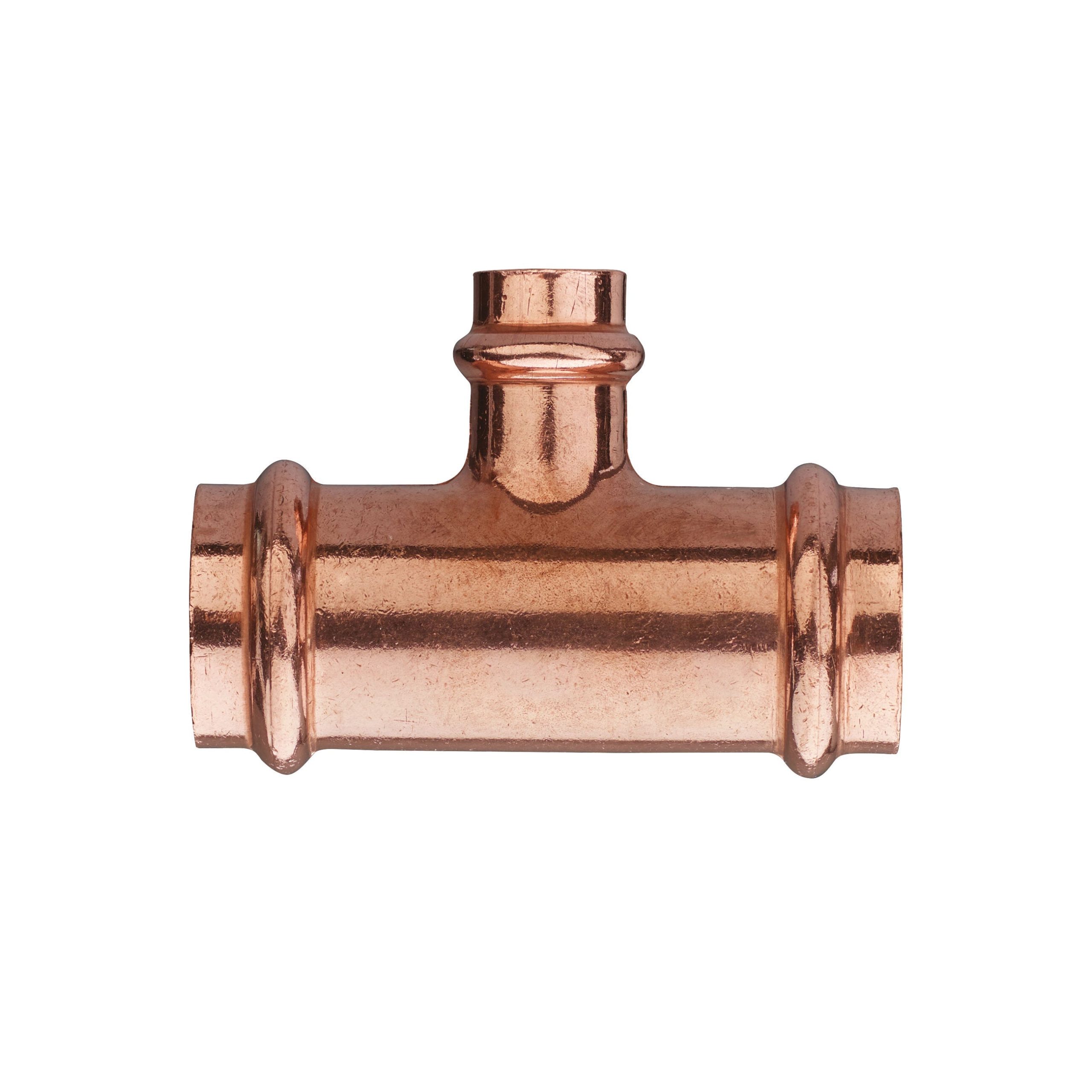 Bonomi 5V3300070706 - 1-1/4 Inch x 1-1/4 Inch x 1 Inch Copper Press Reducing Tee - Pack of 4