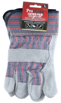 Proferred Industrial Cowhide Leather Palm Gloves with Safety Cuff, Extra Large (Pkg/12)