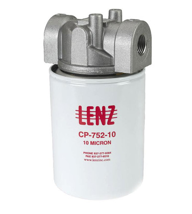 Spin-On Filters Assembly: 10 Micron, 1 1/4 NPTF Port, 15 PSI Bypass, CP-1280-10P-T