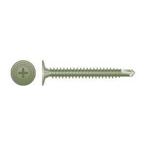 #8-18 x 1-1/4" Phillips Wafer Head w/ Nibs Cement Board Screws, Self Drilling #2 Point, Ruspert Coating (5000/Bulk Pkg.)