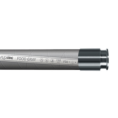 Continental ContiTech Flexwing Food Gray3 in. Transfer Hose w/ Tri-Clamp Ends