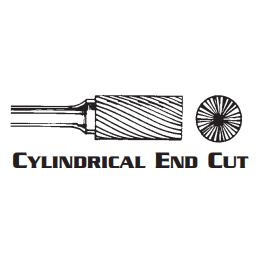 CYLINDRICAL END CUT CARBIDE BURR SB-3 ALUMINUM CUT 3/8 x 3/4 x 1/4 (1/Pc.)