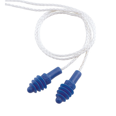 Howard Leight AirSoft Corded Earplugs, Nylon, White/Blue