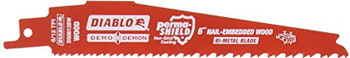 Diablo DS0612BW 6" 6/12TPI Bi-Metal Reciprocating Saw Blade for Nail-Embedded Wood