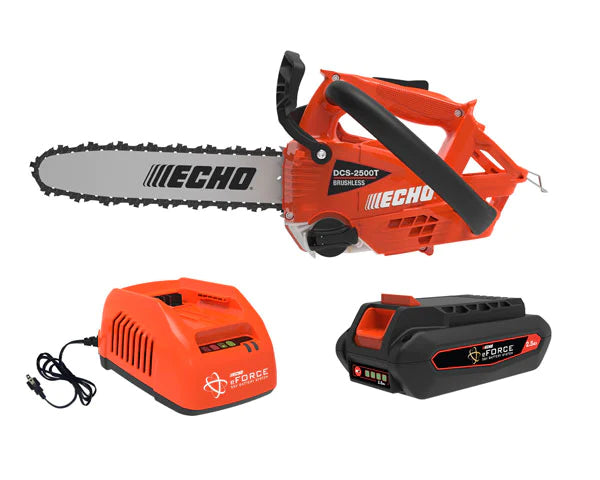 Echo ECQW-DCS-2500T-12R1 56 Volt Rear Handle Chainsaw With 2.5AH Battery And Rapid Charger