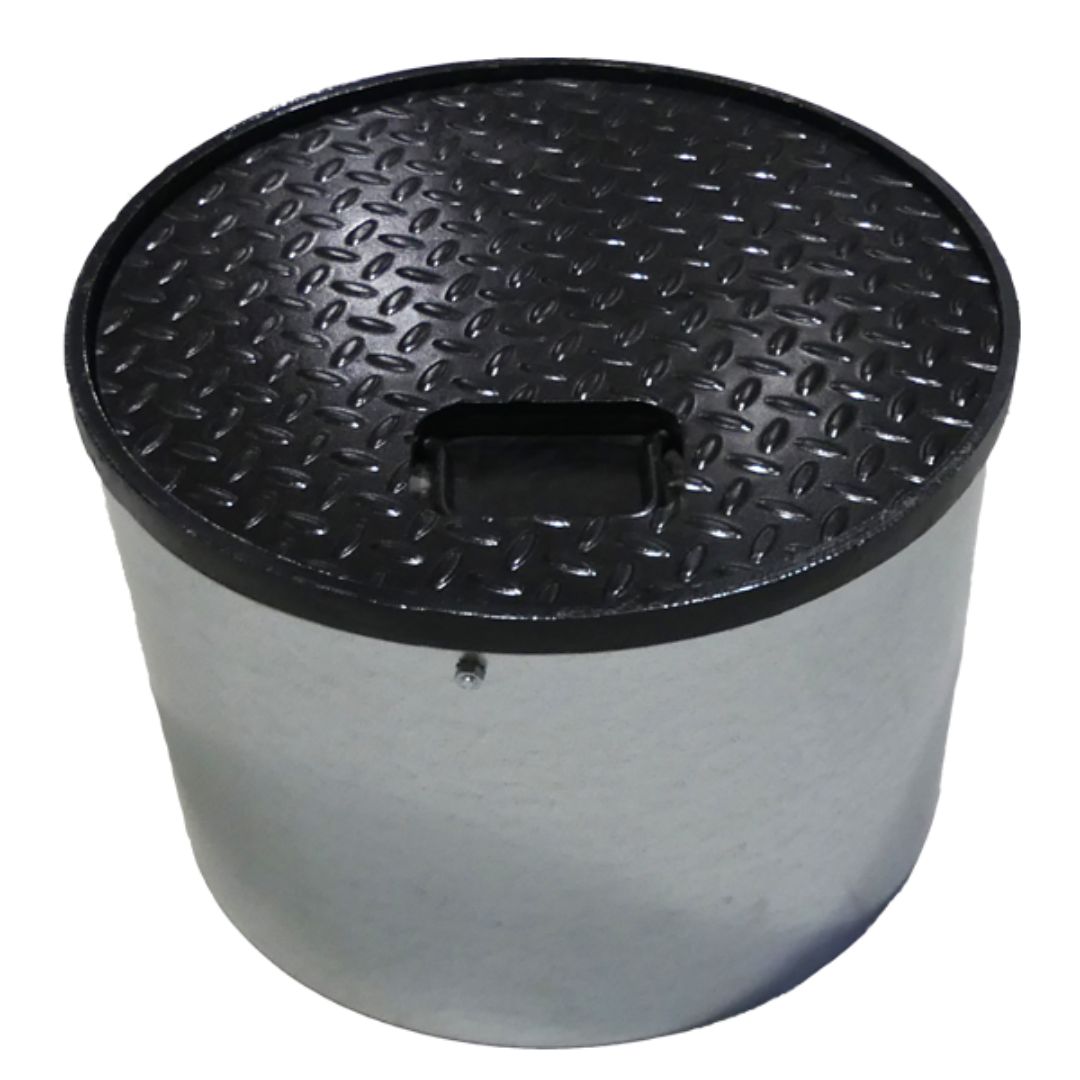 18 Inch x 10 Inch Round Manhole, Lay-In Lid, Galvanized Steel Skirt - A0717-018
