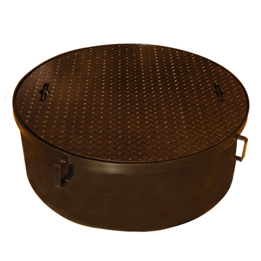 36 Inch x 10 Inch Round Manhole, Lay-In Lid, Steel Skirt - A0717-036