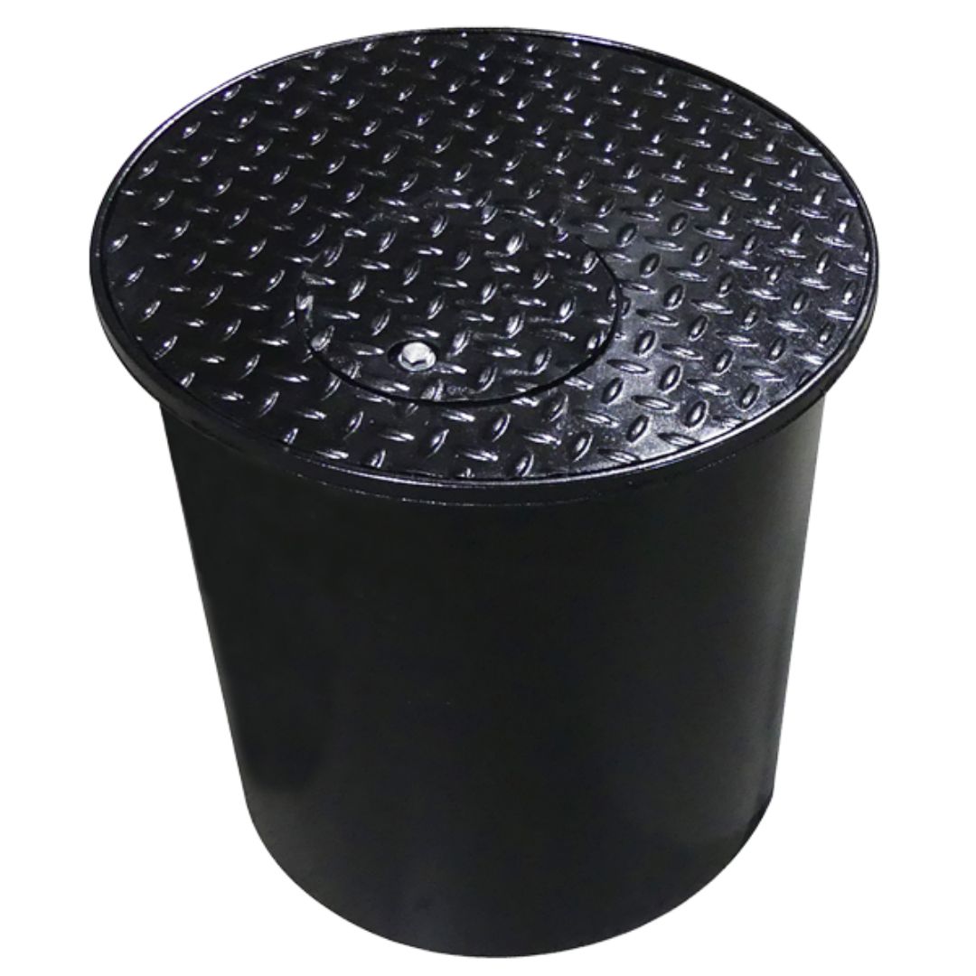 18 Inch x 18 Inch Round Manhole Well Vault, Locking Lid, - A0717-818VW