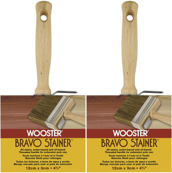 Wooster Genuine 4.75" Bravo Stainer Bristle/Polyester Paintbrush 2-Pack # F5119-4.75-2PK