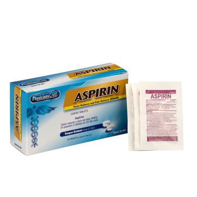 PhysiciansCare Aspirin, Contains 25 Packets of 2 Tablets 20-001