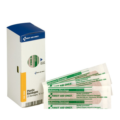 SmartCompliance Refill 3/4"x3" Adhesive Plastic Bandages, 25 Per Box 225-REFILL