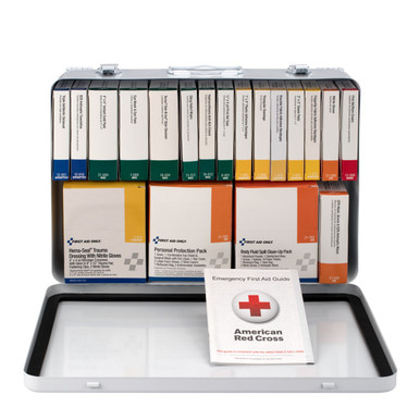36 Unit First Aid Kit with BBP and CPR, Metal Case 5499