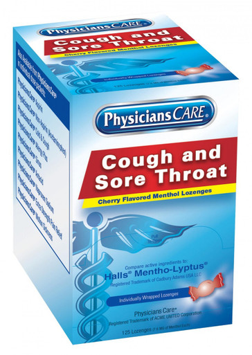 PhysiciansCare Cherry Flavor Cough & Throat Lozenges, 125 individually sealed 90034