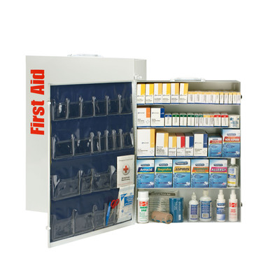 200 Person 5 Shelf First Aid Metal Cabinet, ANSI B+, Type I & II with Medication 90577