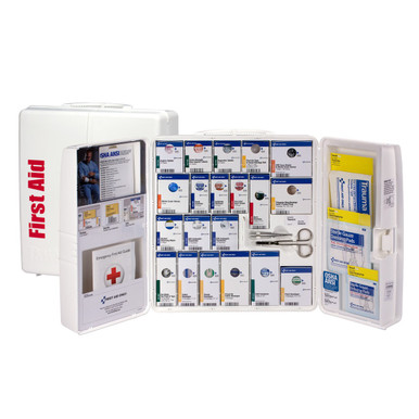 Large Plastic SmartCompliance First Aid Cabinet with Medications, ANSI 2021 Class A+ , 50 Person 90608