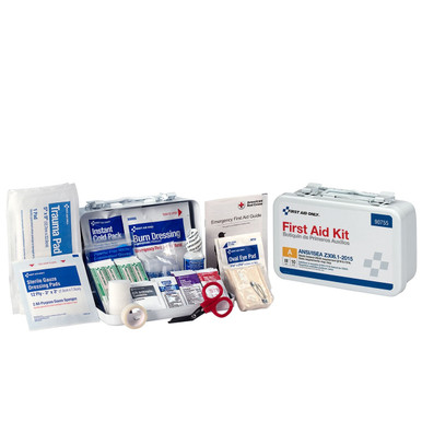 10 Person First Aid Kit, ANSI A, Metal Case 90755