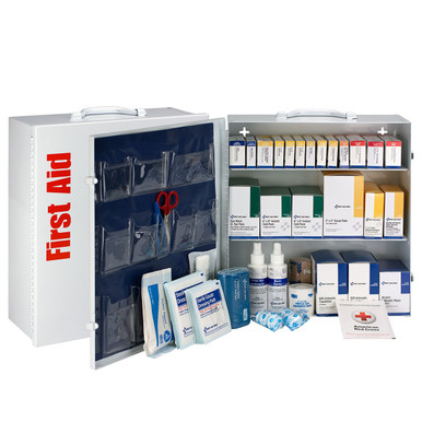 100 Person 3 Shelf First Aid Metal Cabinet, ANSI B+, Type I & II, without Medications 90790