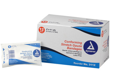 2" Conforming Gauze Sterile, 12 per Box 90871