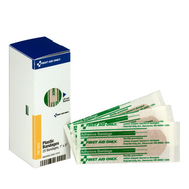 SmartCompliance Refill 1" x 3" Adhesive Plastic Bandages, 25 Per Box FAE-3002