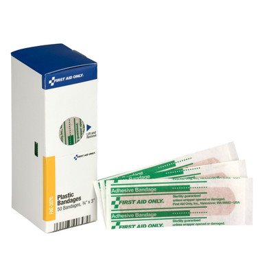 SmartCompliance Refill 3/4"x3" Adhesive Plastic Bandages, 50 Per Box FAE-3070
