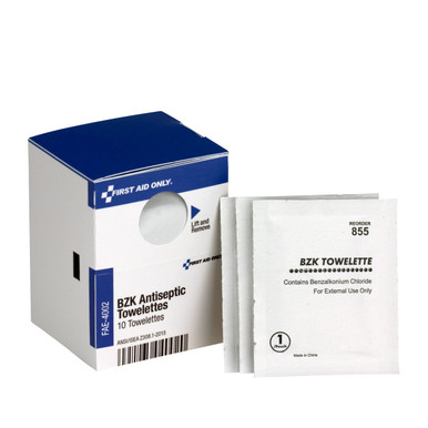 SmartCompliance Refill BZK Antiseptic Wipes, 10 Per Box FAE-4002