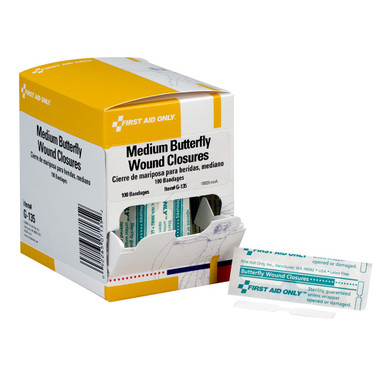 Butterfly Wound Closures, Medium, 100 Per Box G135