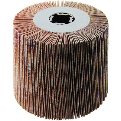Wendt 323163 | 4 x 4 x 3/4 In. Quad-Keyway Abrasive Flap Wheel Drum / Roll | 60 Grit Aluminum Oxide