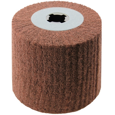 4 x 4 x 3/4 In. Quad-Keyway Non-Woven Nylon Abrasive Flap Wheel Drum / Roll | P400 Grit | Metabo 623468000