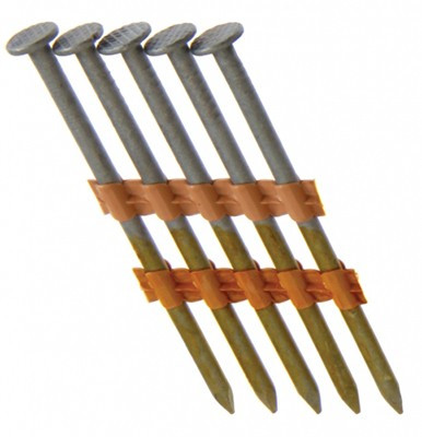 Grip Rite 3" x .120", 21 Degree Plastic Strip Round Head Nails, Hot Galvanized, Ring Shank, (1,000/Tub), #GR408HG1M