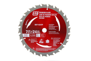 Grip Rite 7-1/4" Premium Carbide Blade, 24T (10 Pieces) #GR71424TP