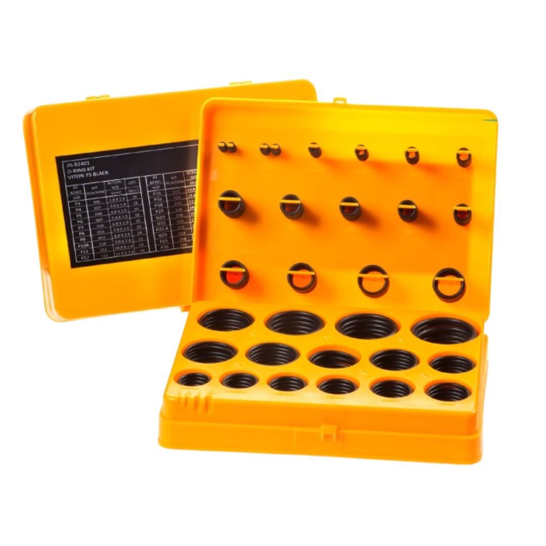 Global O-Ring Nitrile (Buna-N) Metric O-Ring Kit - 70 Duro Black - 401 Pcs (32 Sizes)