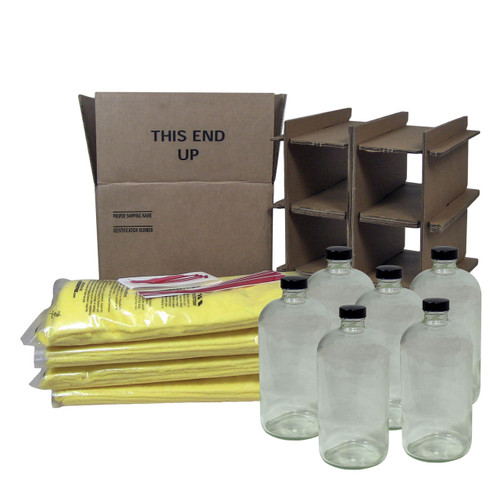 HAZMATPAC Six 32 oz. Bottles w/ PVC Coating Packaging System