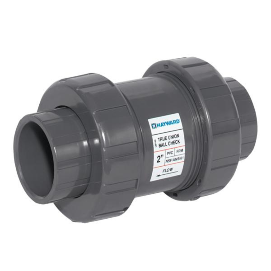 Hayward 1 Inch TC Series PVC True Union Ball Check Valve, Socket - EPDM
