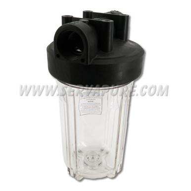 Hydronix HF45-10CLBK15, 10" Clear, 4.5" Body, 1.5" Black Cap Filter Housing