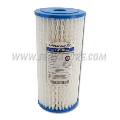 Hydronix SPC-45-10-0.2, Sediment Pleated Cartridge, 4.5" x 9-7/8", 0.2 Micron