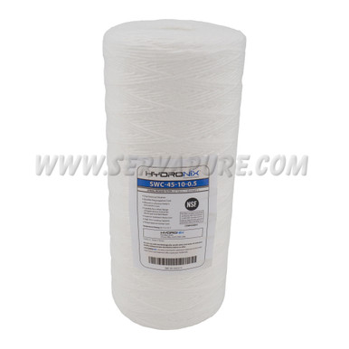 Hydronix SWC-45-10-0.5, Sediment String Wound Cartridge, 4.5" x 9.875", 0.5 Micron