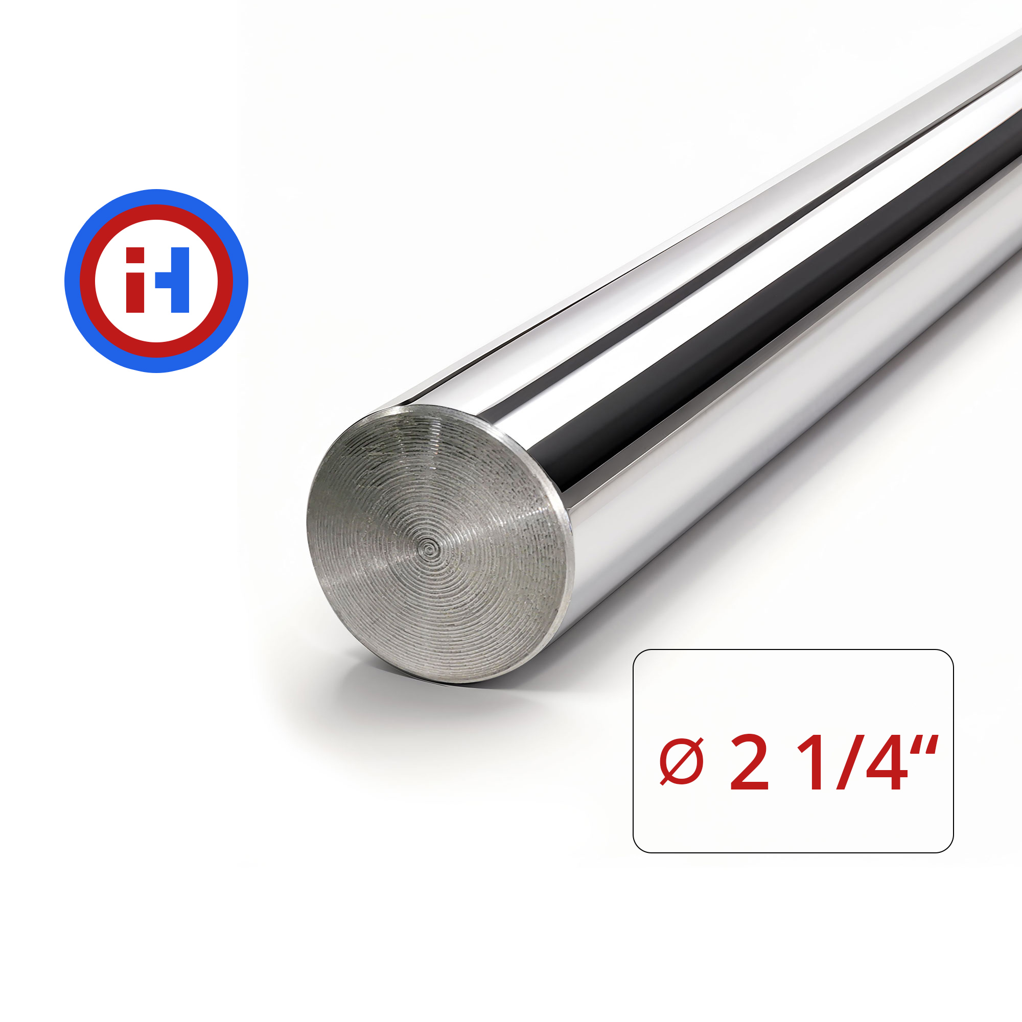 Induction Hardened Chrome Plated Steel Rod 2 1/4 in Dia.