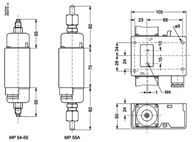 060B017466 Danfoss Differential pressure switch, MP55A