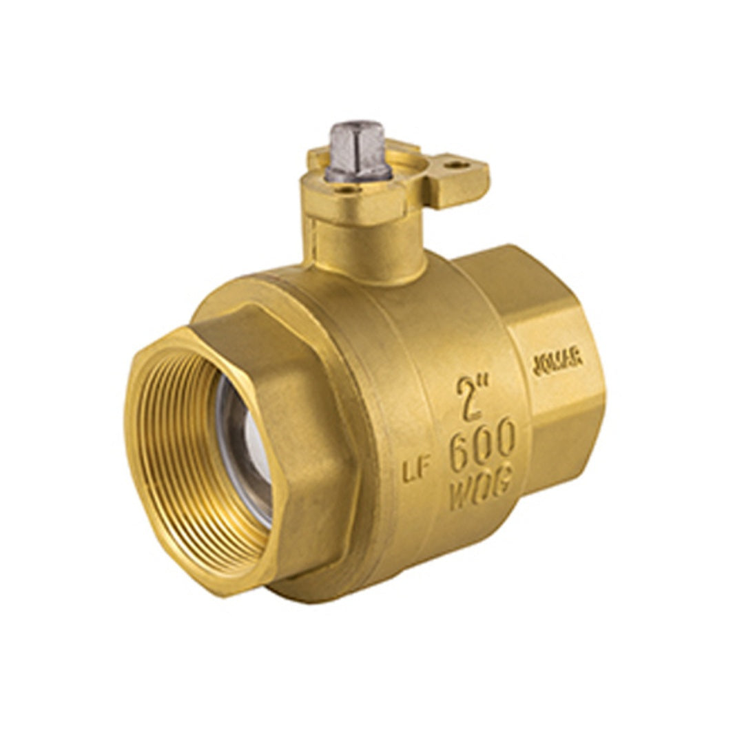 Jomar A101-114 1-1/4 Inch 2-Piece Full Port Threaded Lead Free Brass Direct Mount Ball Valves with Stainless Steel Trim