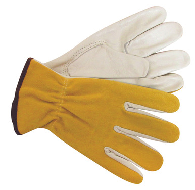 Select Grain Cowhide Palm Split Leather Back Driver, Small (12 Pair)