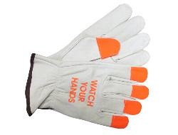 Select Grain Cowhide Keystone Thumb Fleece Orange Finger Leather Driver, 2XL (12 Pair)