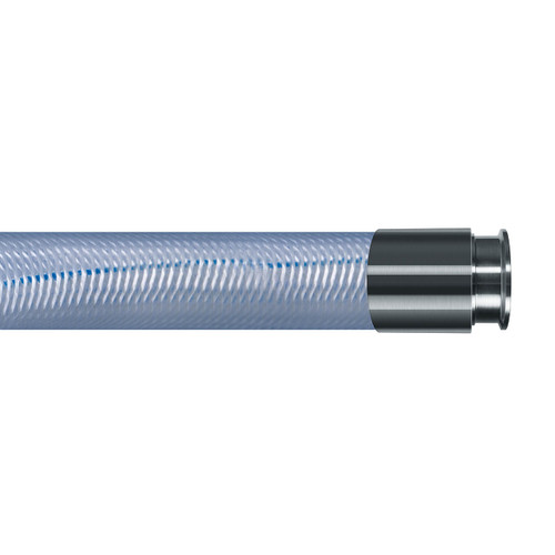 Kuriyama Clearbraid K3130 BF 1 1/2 in. Heavy Wall PVC Hose w/ Tri- Clamp Ends