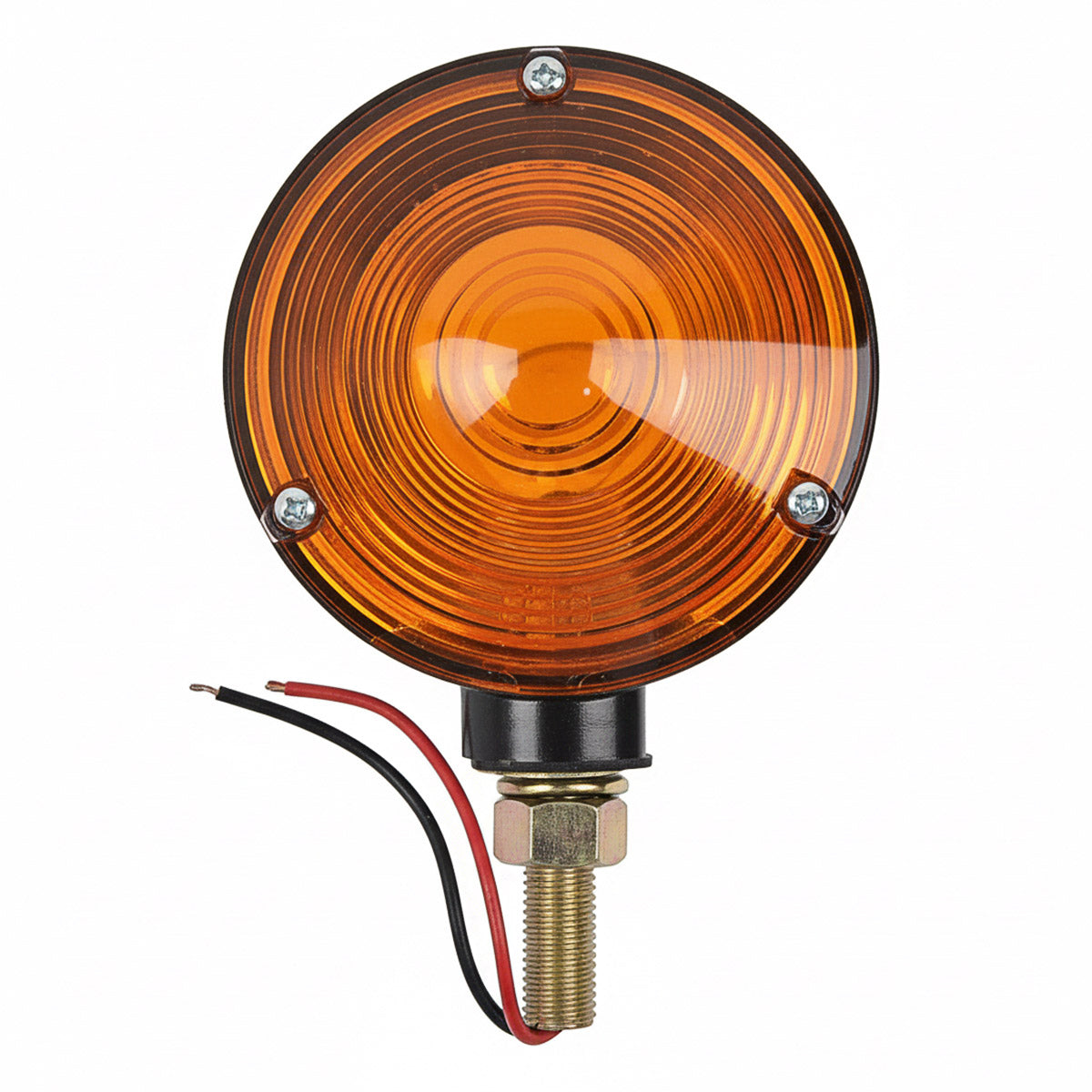 WARNING LIGHT, 12 VOLT, TWO 4" AMBER LENSES, 4-3/4" HIGH, 1/2" DIAMETER STUD MOUNT