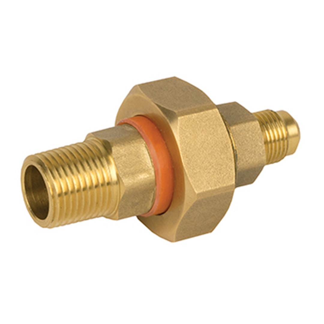 Jomar 704-103 3/4 Inch MIP x 1/2 Inch FL LP Dielectric Union, Brass MIP x Flare, 250 PSI - Carton of 6