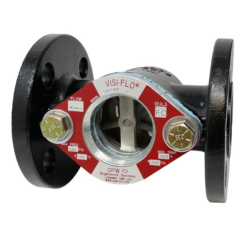 OPW VISI-FLO 1400 3 in. ANSI 150 lb. Flange Carbon Steel Sight Flow Indicator w/ Neoprene Seal - Bi-Directional Flapper
