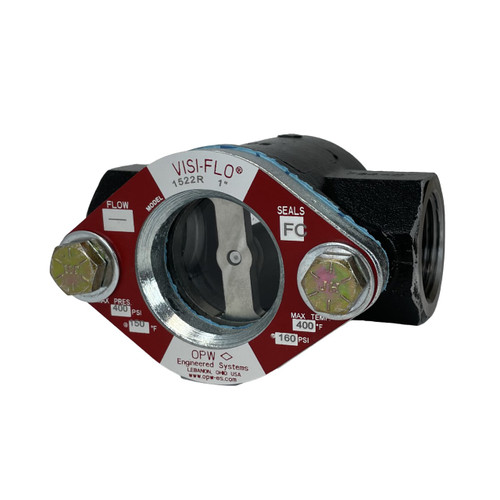 OPW VISI-FLO 1500 3/4 in. FNPT Carbon Steel Sight Flow Indicator w/ Fluorocarbon Seal - Propeller