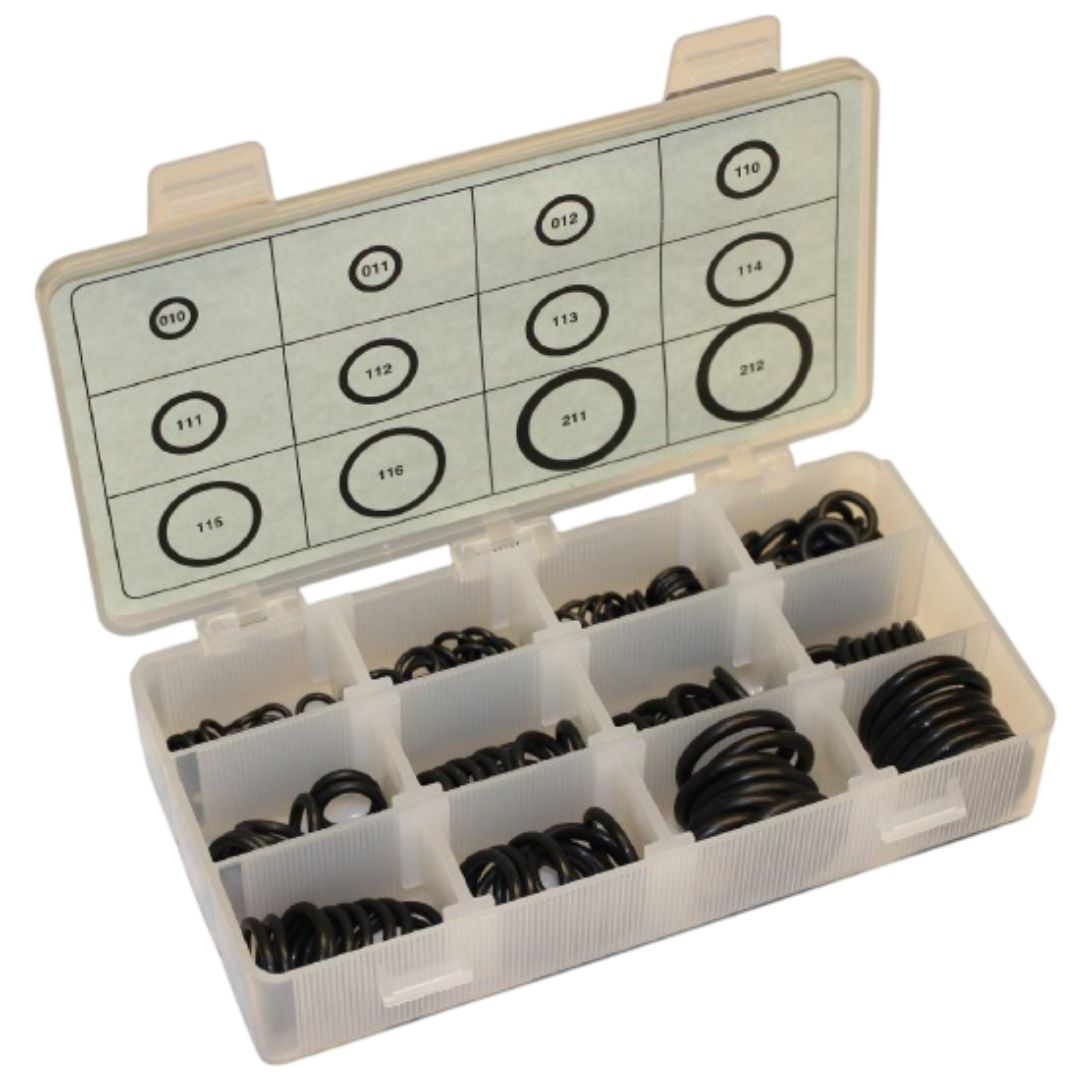 Global O-Ring Silicone O-Ring Kit - 70 Duro Red - 200 Pcs (12 Sizes)