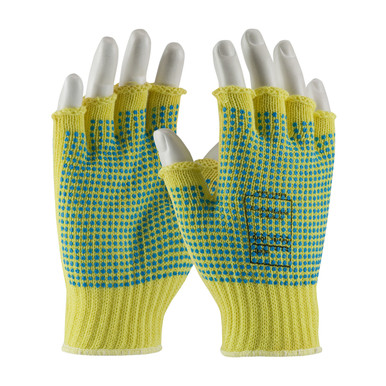 Yellow S Kevlar 1/2 Fngr, Dts 2 Sides, 7 Gg, M. Wgt, ANSI2, Dots 2 Sides Gloves made with Kevlar Brand Fiber 1 Dozen 08-K259PDD/S